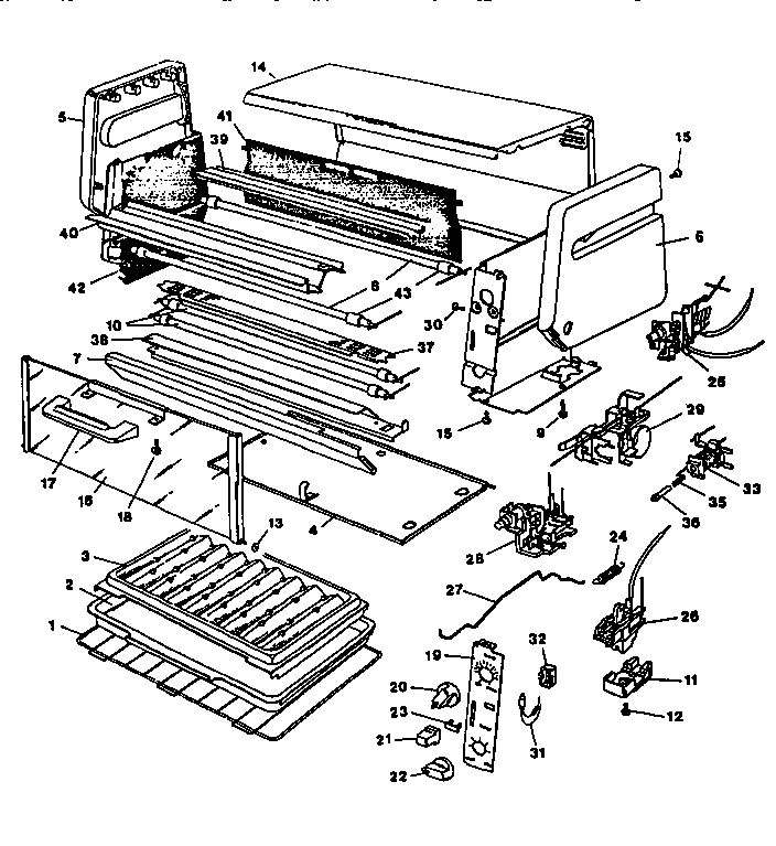Replacement Parts Diagram and Parts List for TRO408  Black and Decker Toaster Oven